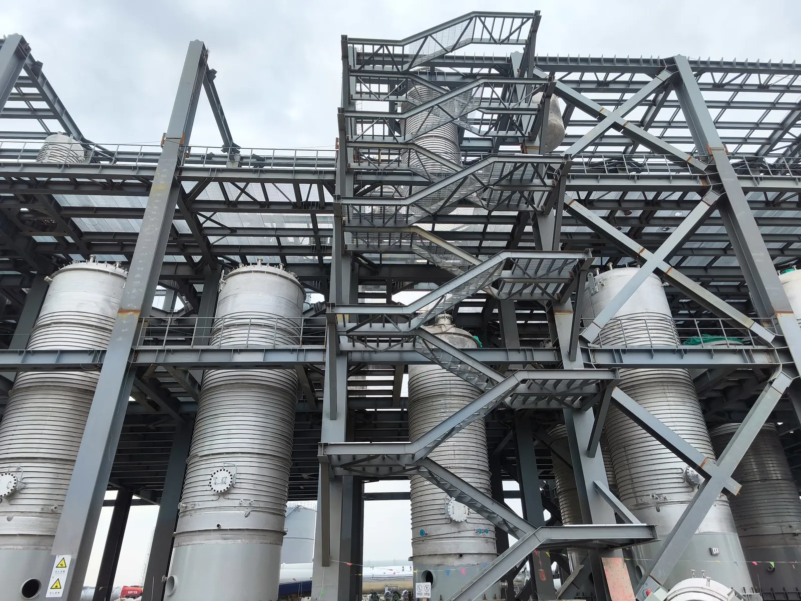 Multi-level equipment platforms and stairs in the Henan Shenma adiponitrile project